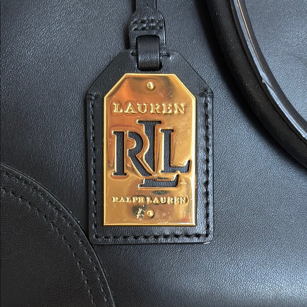 Lauren Ralph Lauren Black Leather Satchel - Picture 4 of 12